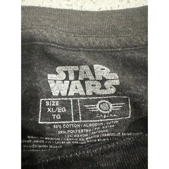 Star Wars Mens Size XTRA LARGE Heather Gray T-Shirt TIE Fighter Spaceship - Picture 2 of 4